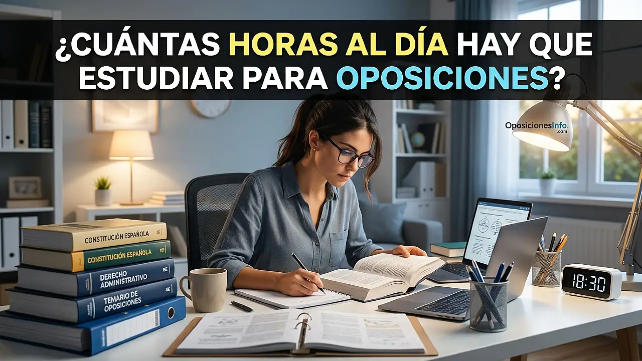 Cuántas horas al día hay que estudiar oposiciones (plan realista 2026)