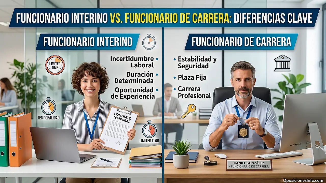 Funcionario interino vs funcionario de carrera: diferencias clave