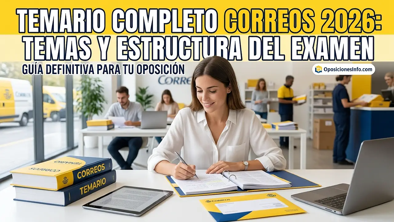 Temario oposiciones Correos 2026 completo: materias y estructura del examen